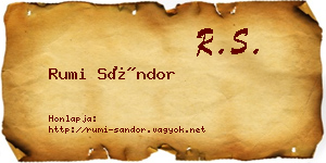 Rumi Sándor névjegykártya