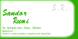 sandor rumi business card